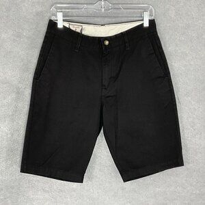 Volcom Shorts Men 28 Black Canvas‎ Cotton Blend Chino Pockets Outdoor Skater